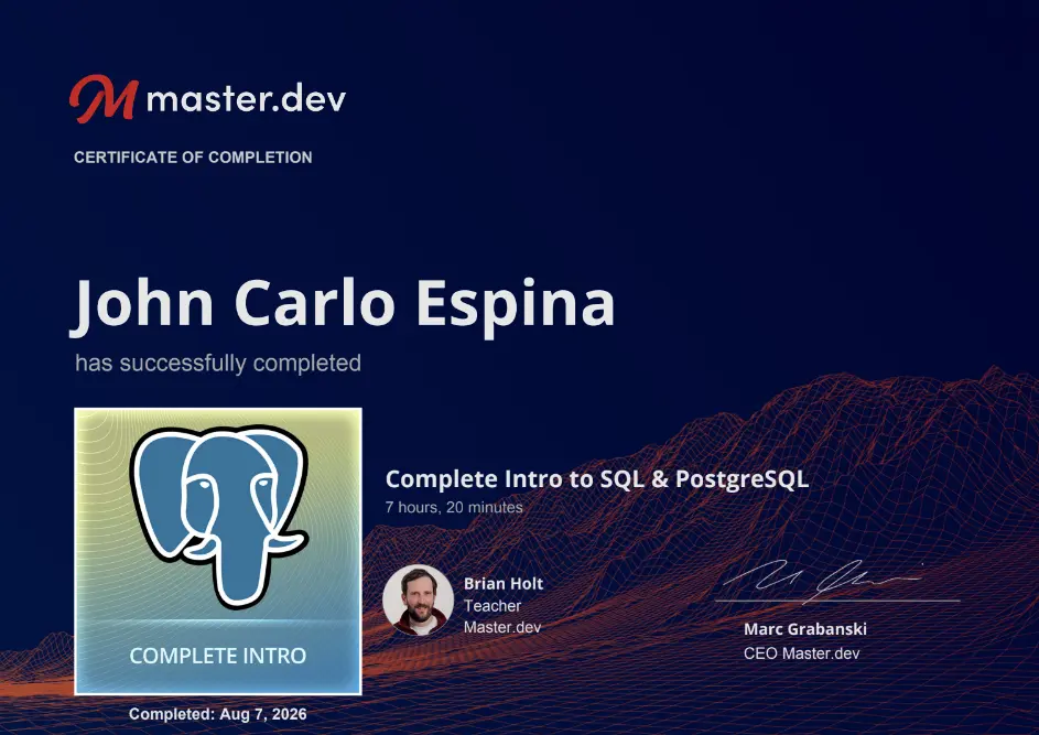 Complete Intro to SQL & PostgreSQL